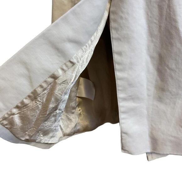 MEXX Stylish Light Khaki Short Pleated Trench Coat Belt Pockets 3/4 Slee… - Picture 6 of 13